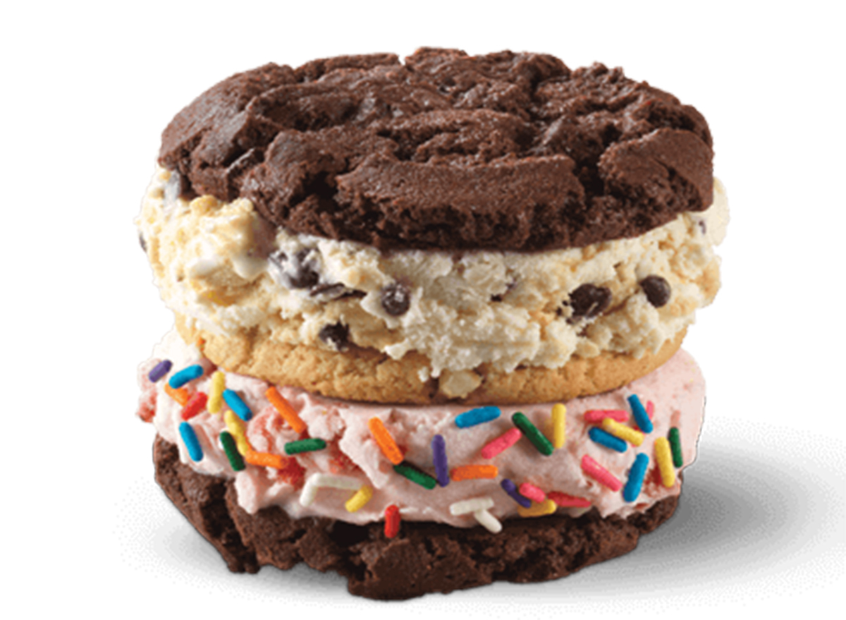 baskin robbins warm cookie sandwich double scoop