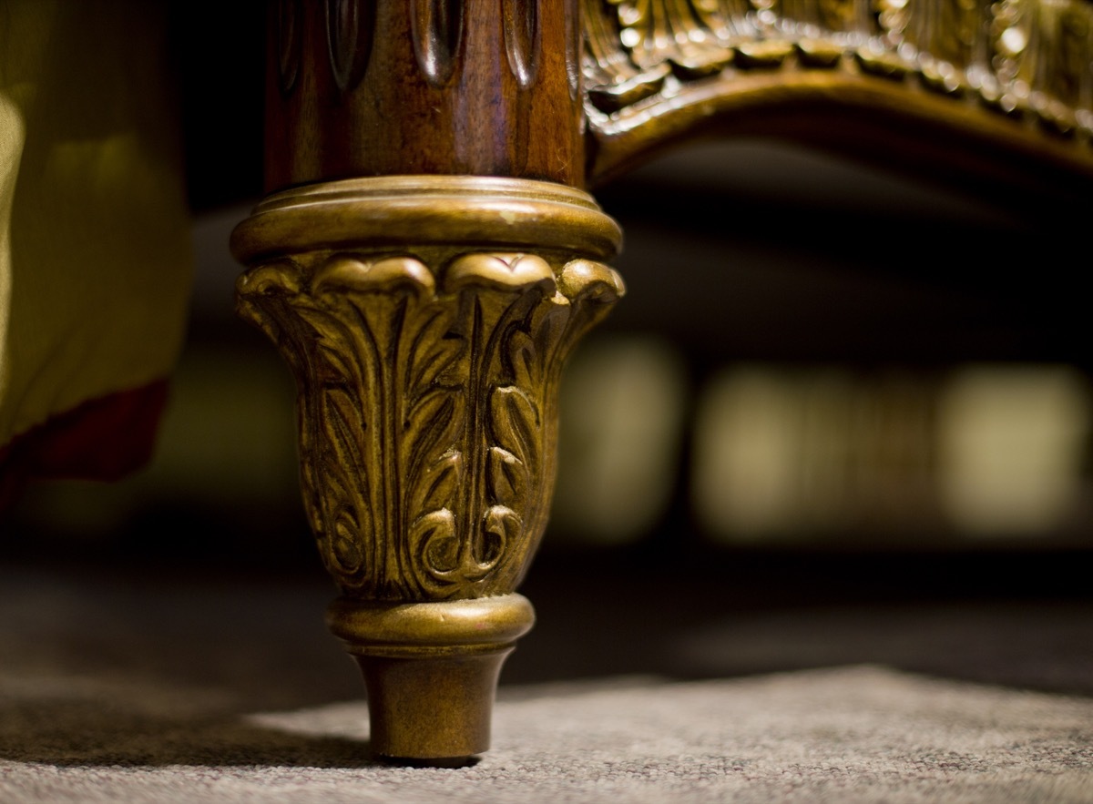 chair with gold feet