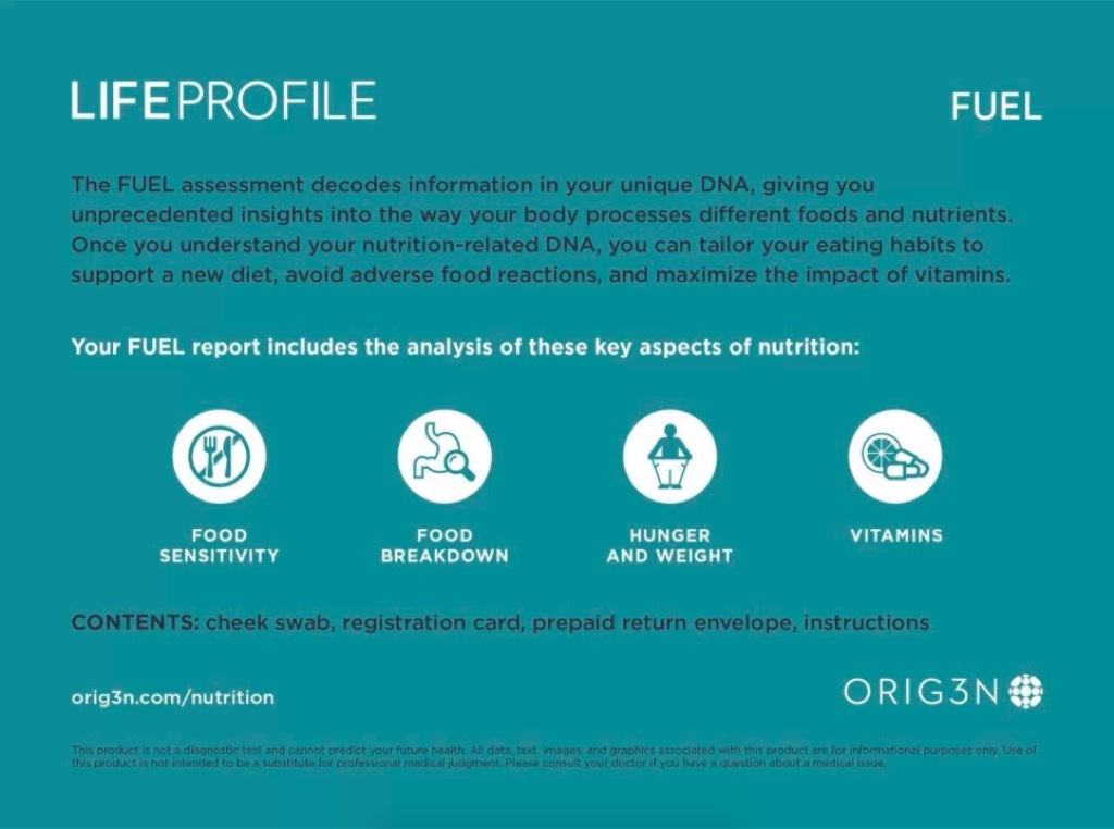 description of the services offered by Orig3N, a dna test for nutrition, dna testing for weight loss 