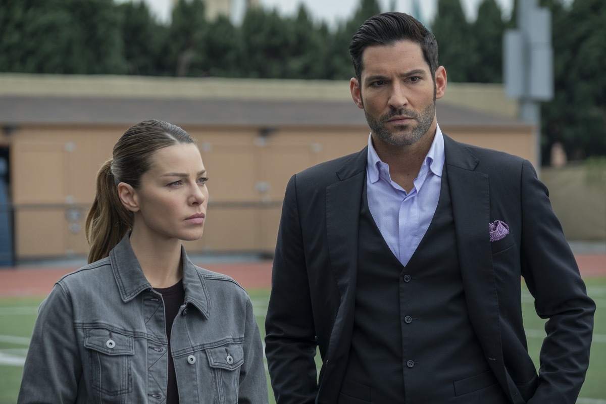 Lauren German and Tom Ellis in Lucifer