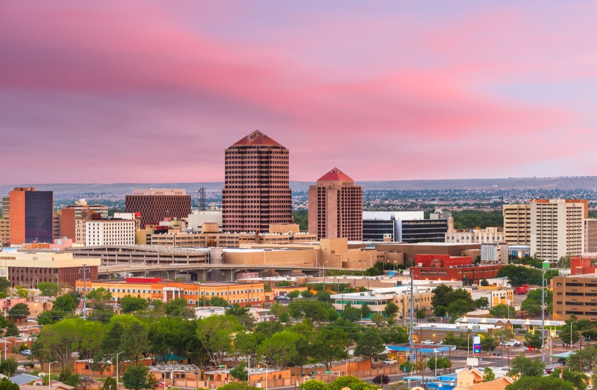 albuquerque plaza new mexico at dusk