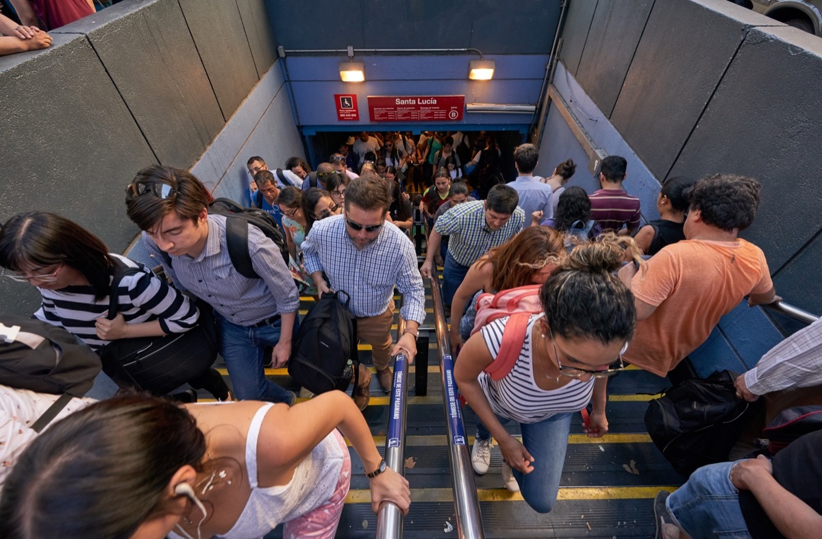 Crowded stair