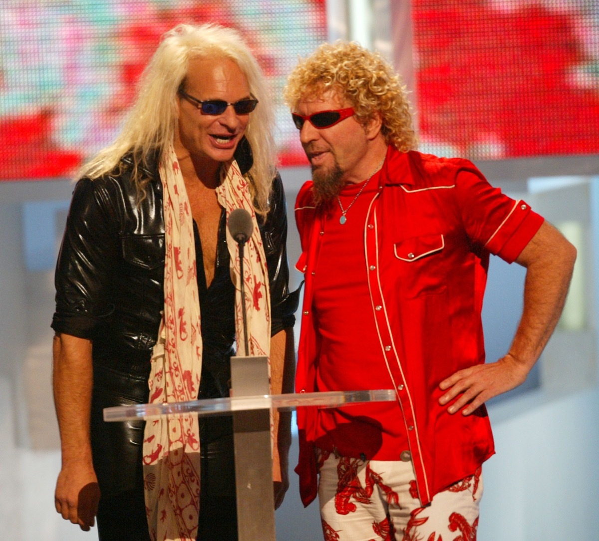 David Lee Roth and Sammy Hagar presenting at the VMAs in 2002