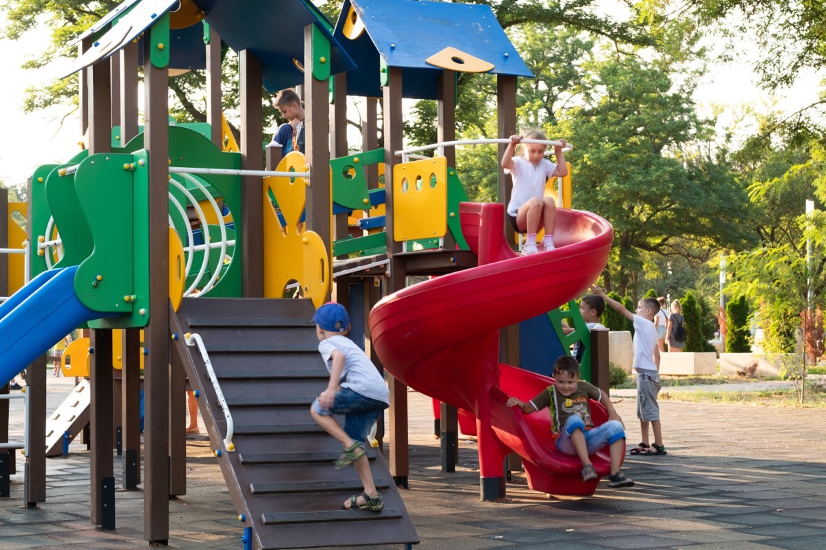 children playing on playground