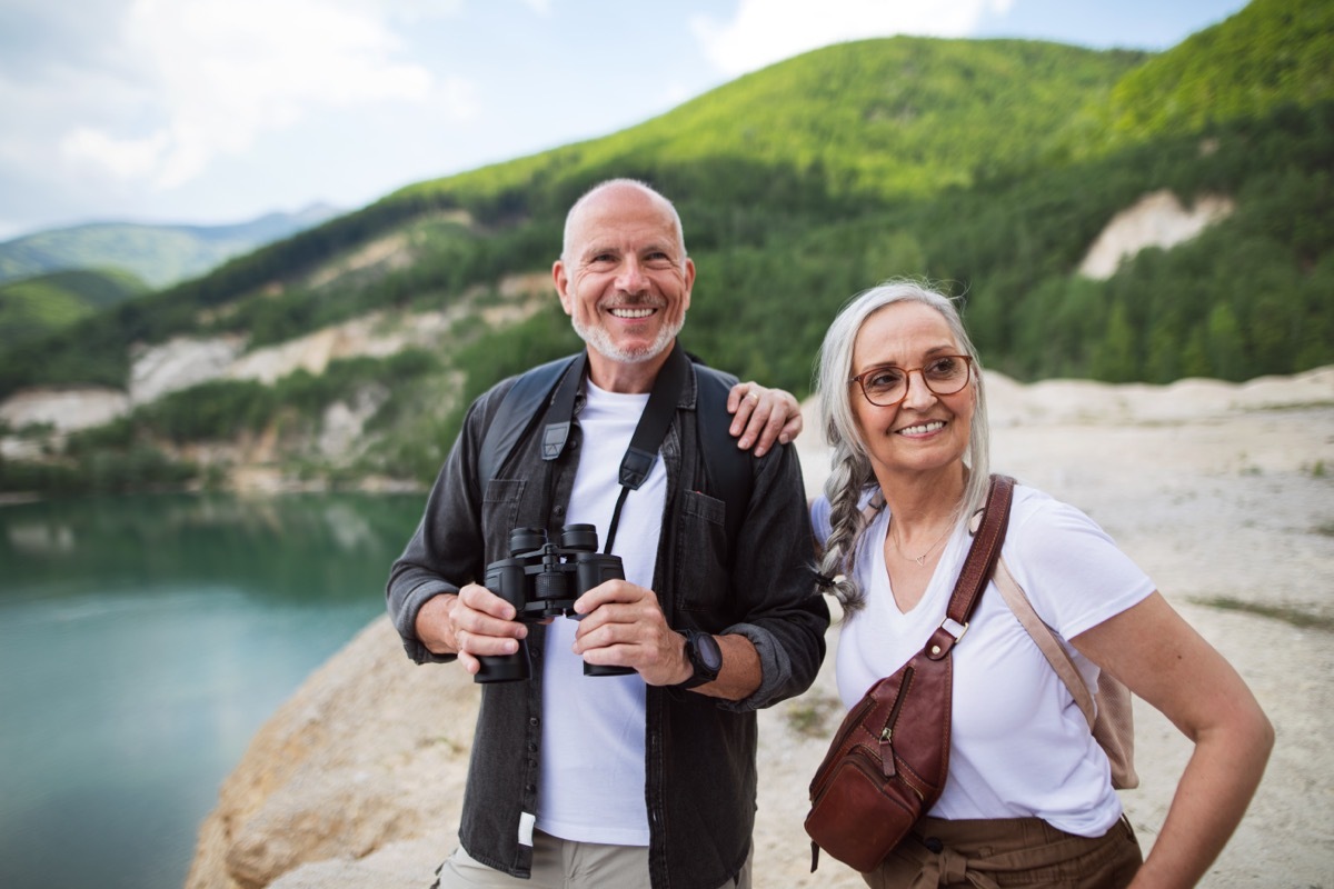 older couple hiking trip