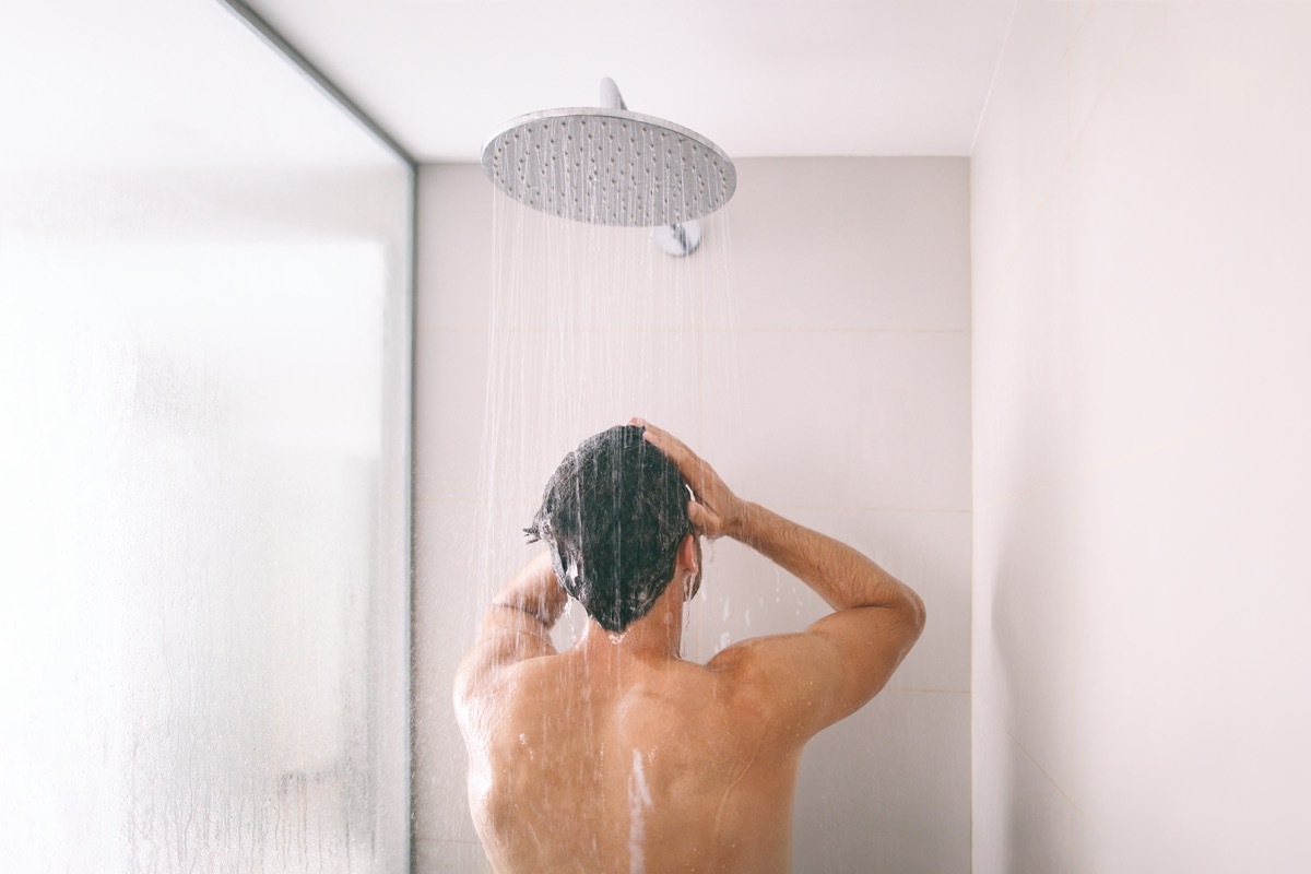 Man taking a shower