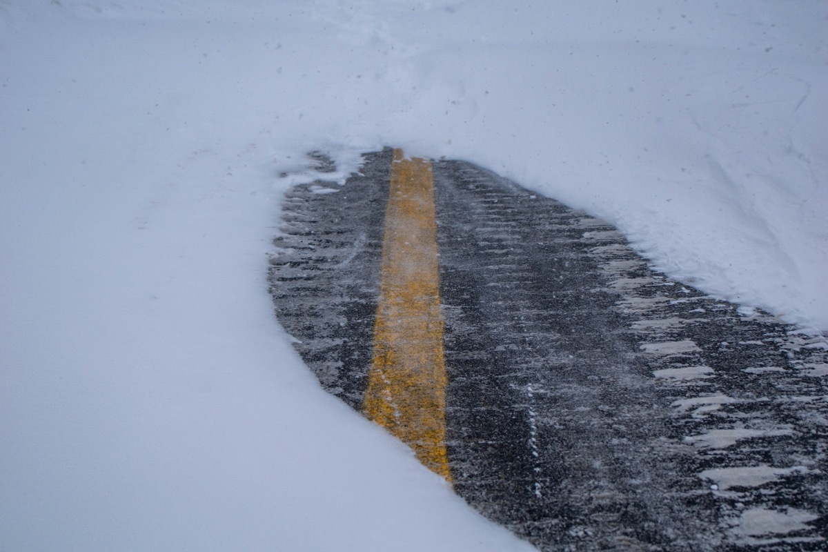 a road covered in snow