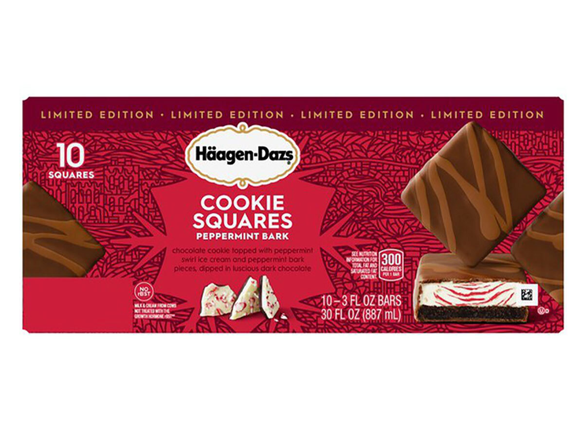 haagen dazs peppermint bark cookie squares