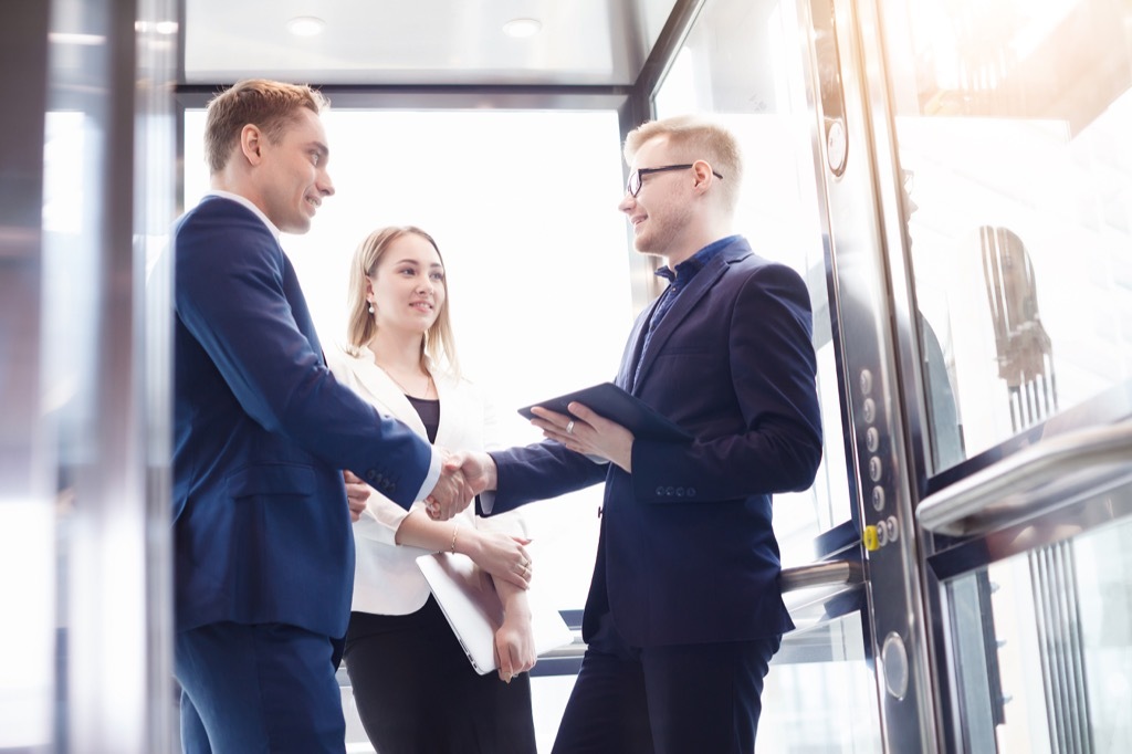 handshake elevator etiquette