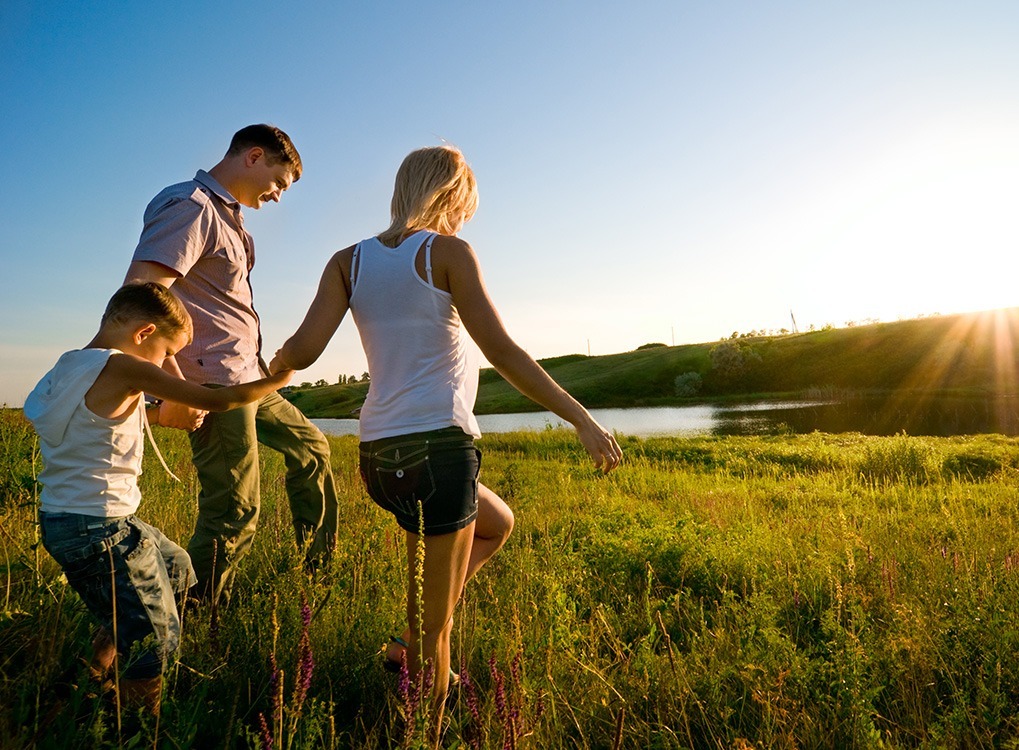 Family Hanging Out Outdoors how people are healthier