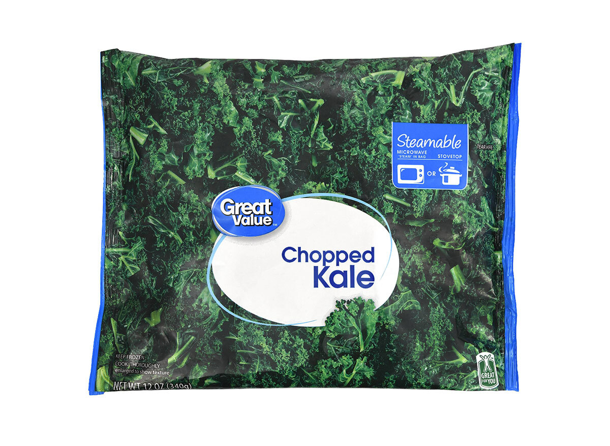 bag of walmart great value frozen chopped kale