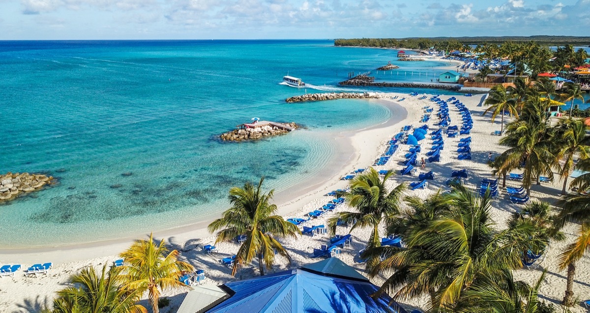 Beach on Princess Cays Island in The Bahamas