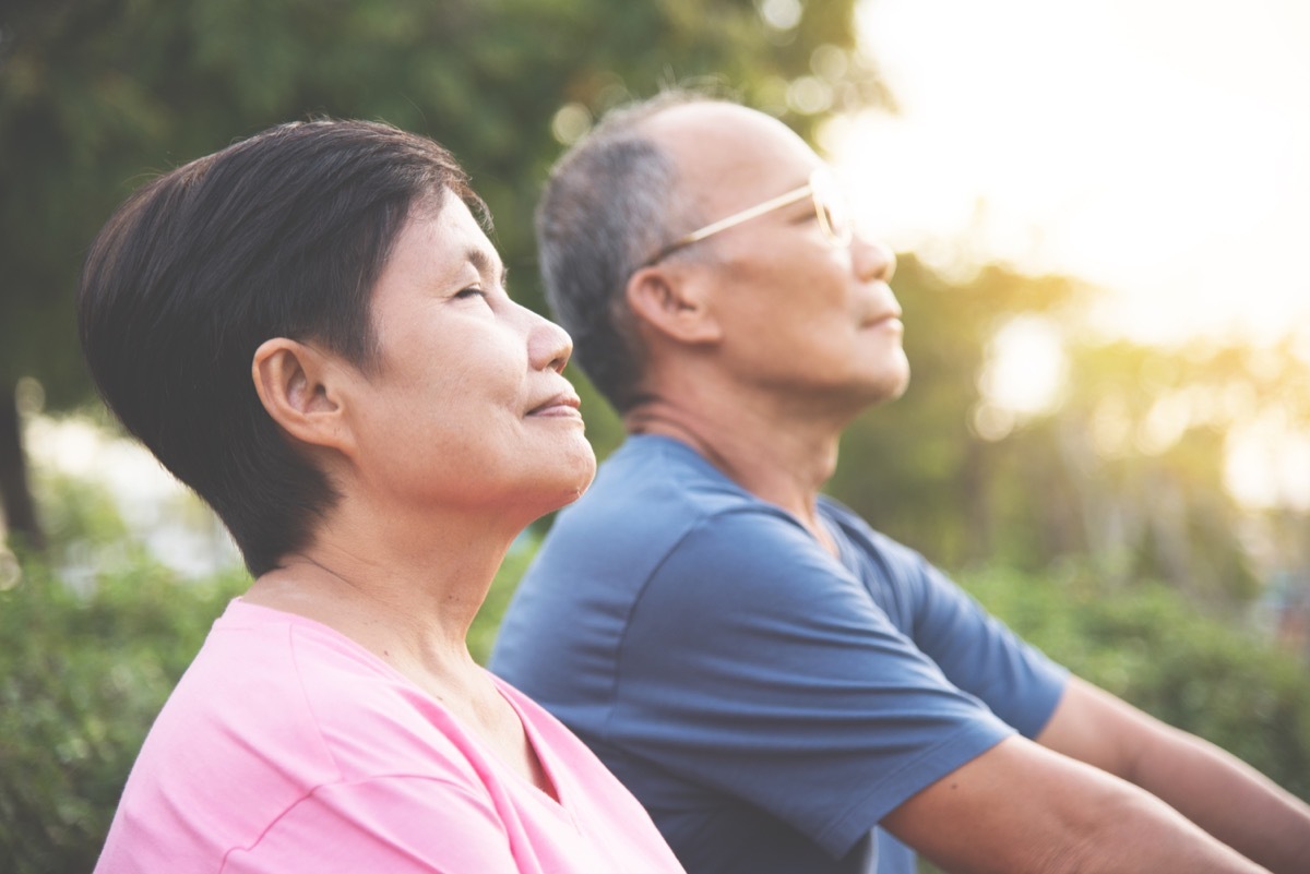 couple meditating, mediation, over 50 fitness