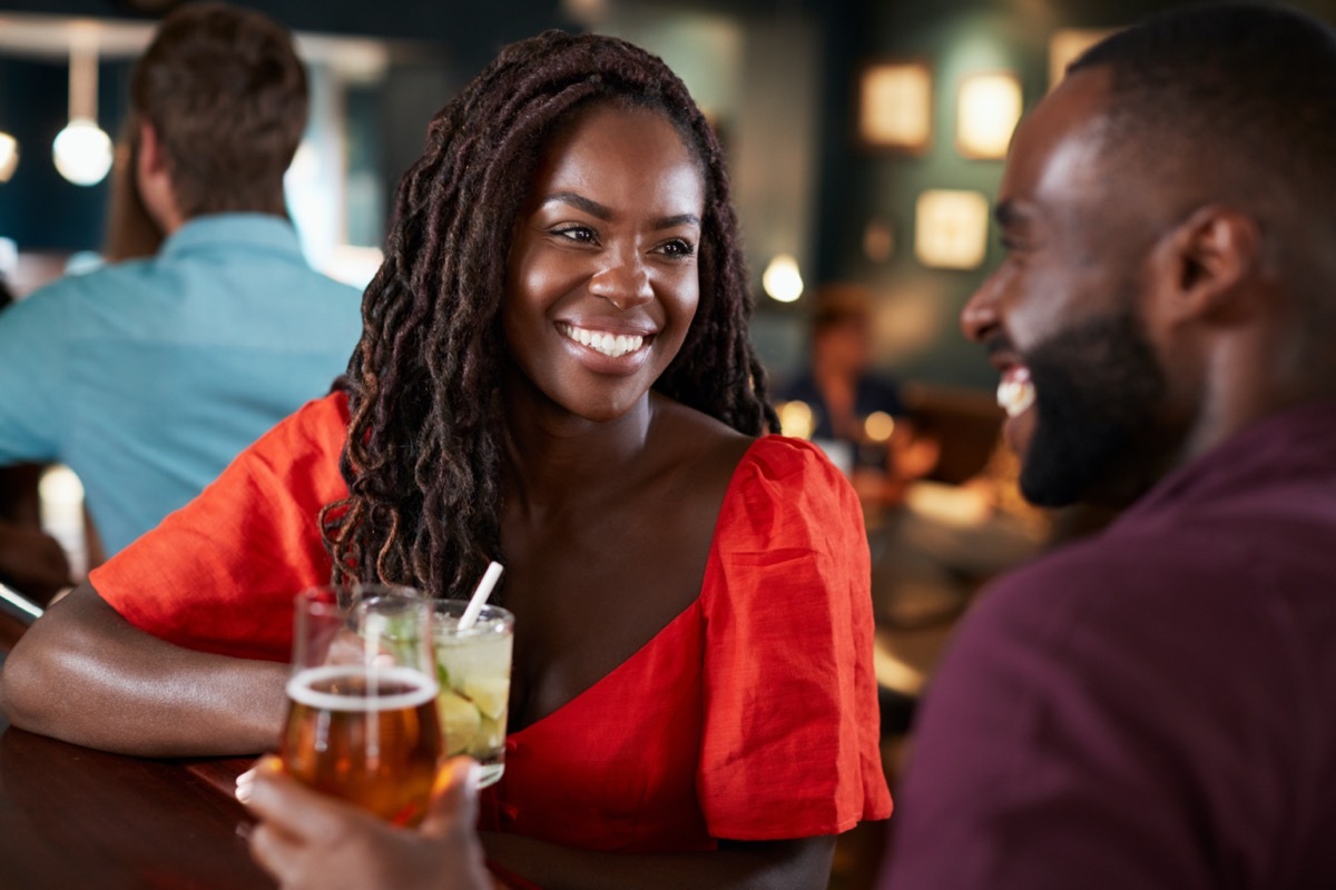 Black man and woman on date