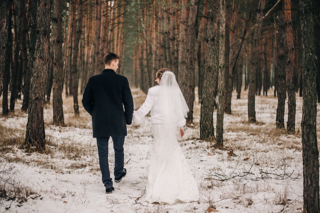 winter forest wedding this is the age most people get married in every US state