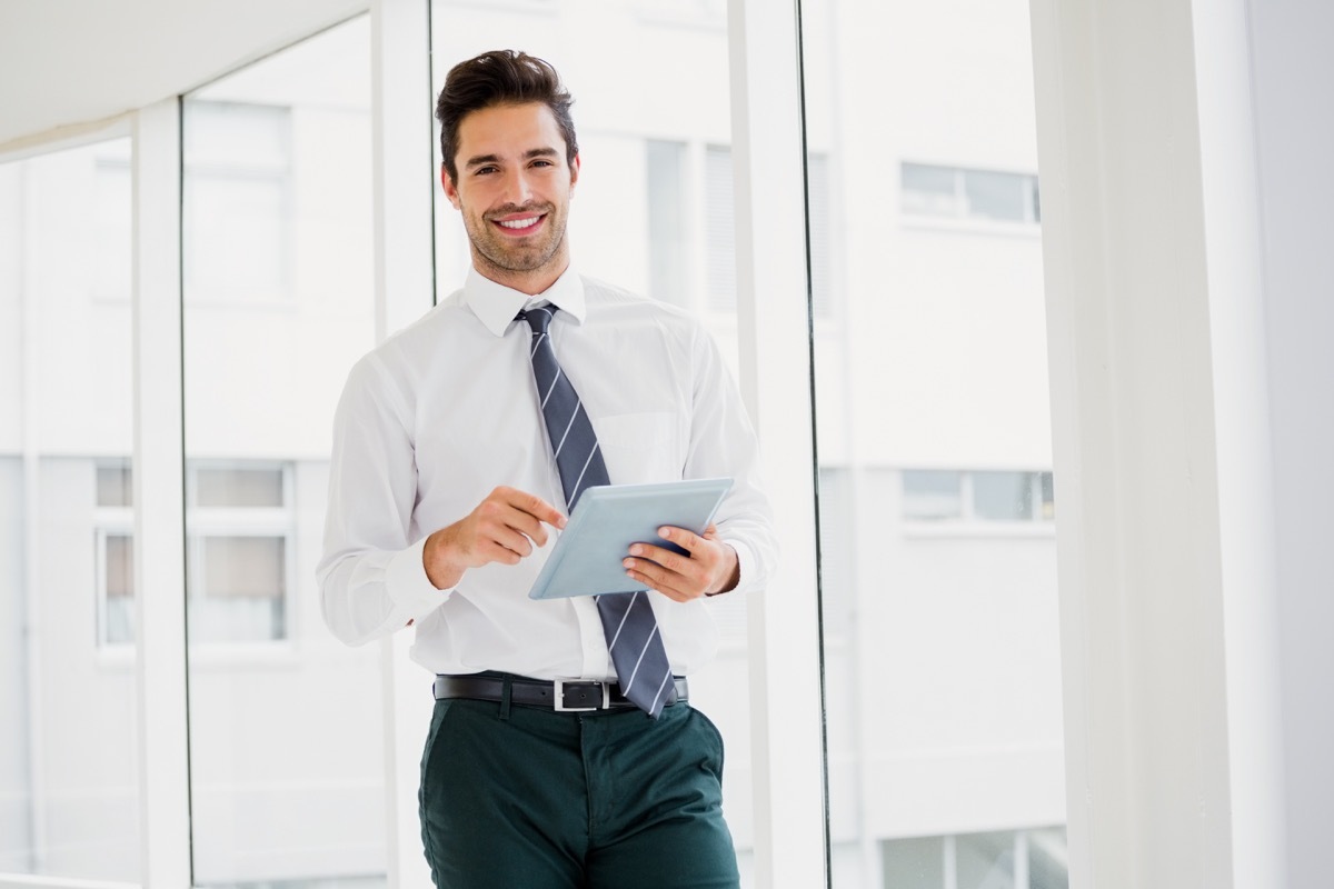 Business man with good posture