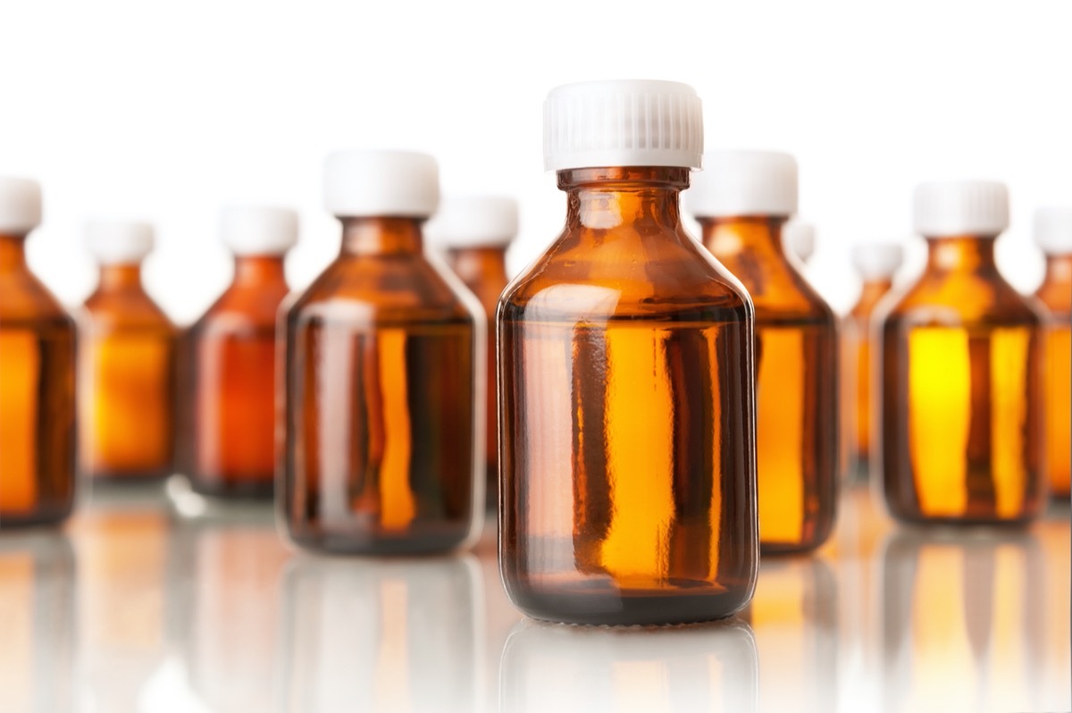 brown or orange colored glass medicine bottles