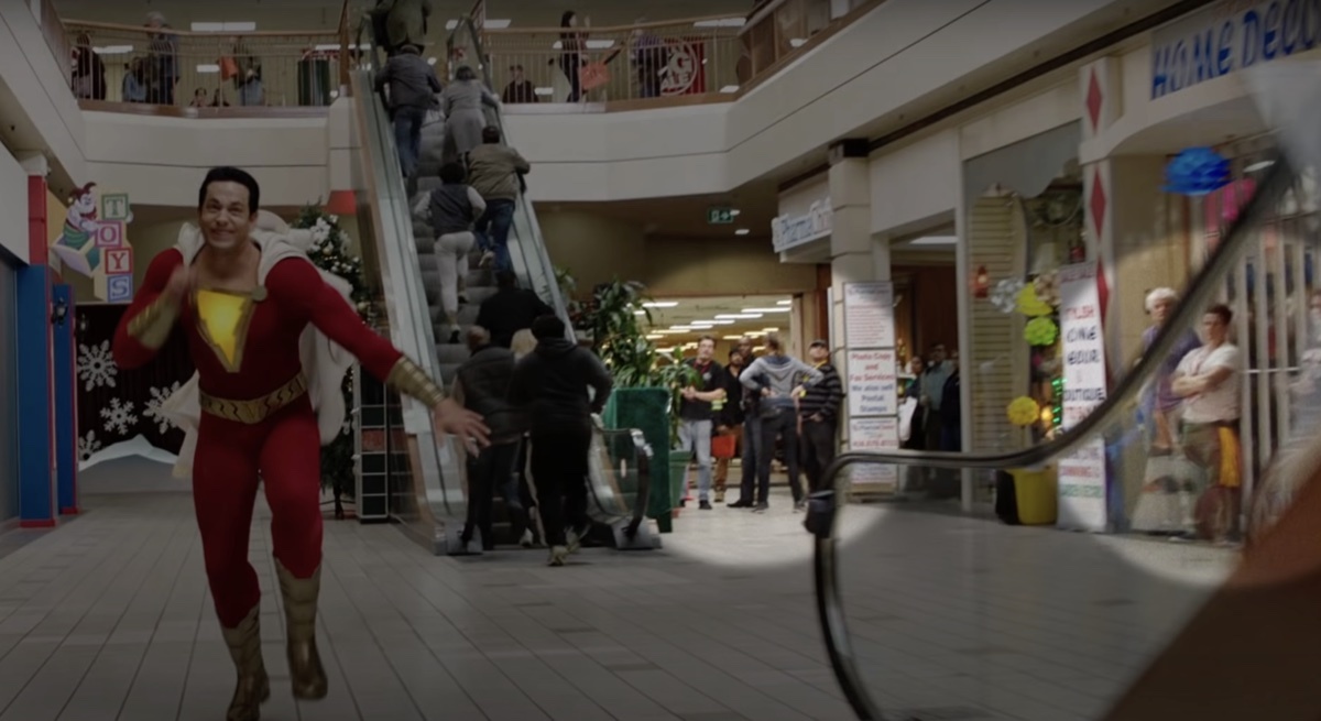 Crew members in Shazam shot