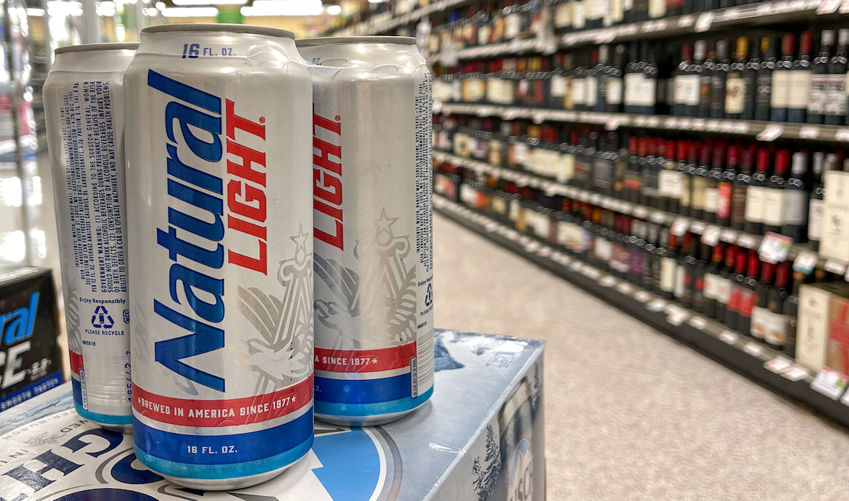 Natural Light Beer also called Natty Light in a grocery store.